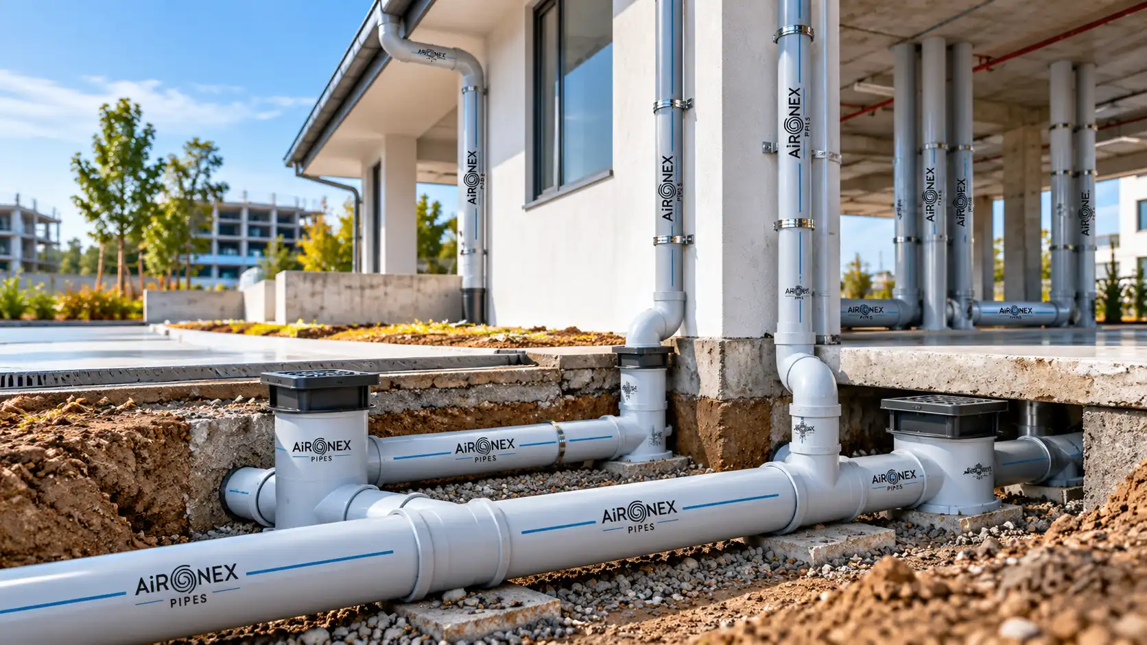 PVC cable ducting pipes for underground utility infrastructure